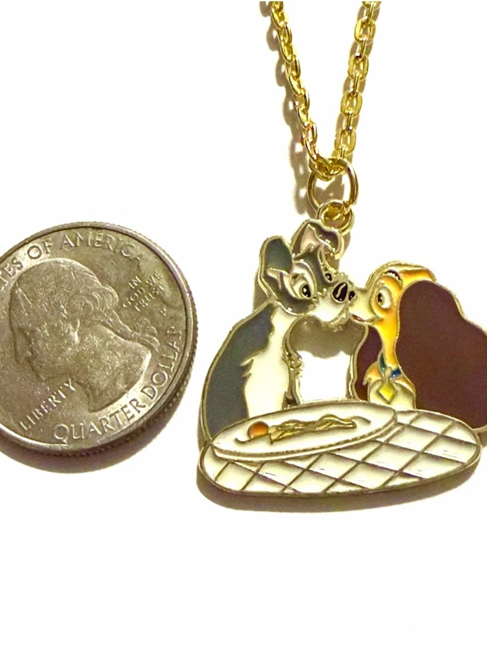 Lady & The Tramp Gold Pendant Necklace - Picture 2 of 2